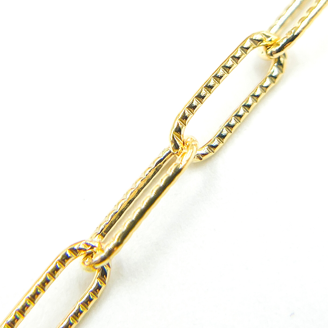 2903LGF. 14K Gold Filled Hammered Paperclip Chain