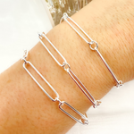 Load image into Gallery viewer, 925 Sterling Silver Paperclip and Round Link Chain. V39SS
