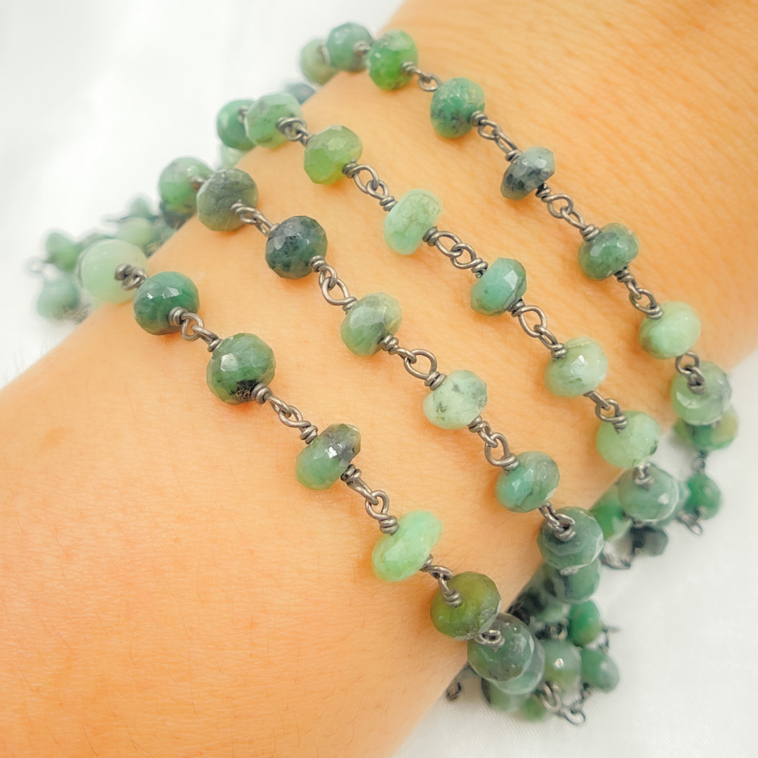 Emerald Oxidized Wire Chain