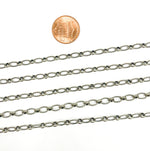 Load image into Gallery viewer, Oxidized 925 Sterling Silver Oval &amp; Round Link Chain. 944LOX
