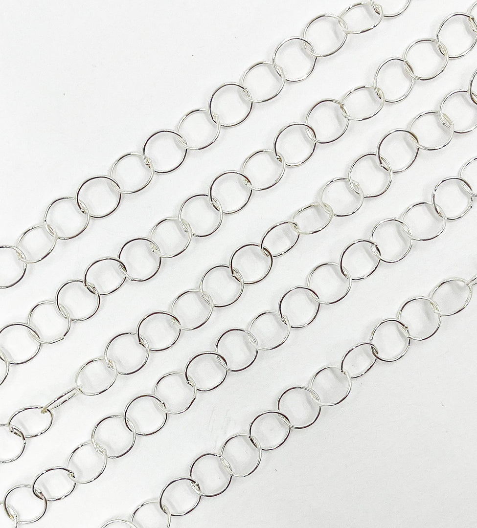 925 Sterling Silver Smooth Round 6mm Link Chain. 886SS