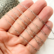 Oxidized Sterling Silver Hammered Paperclip Chain