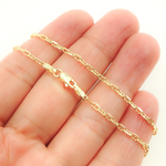 Load image into Gallery viewer, 050FLP1T5. 14K Solid Yellow Gold Diamond Cut Marina Link Chain
