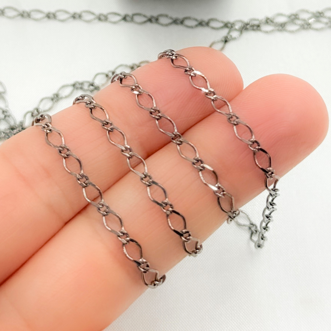 Oxidized 925 Sterling Silver Long & Short Link. V230BR