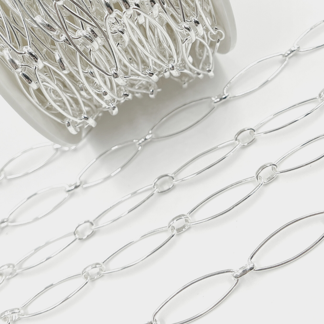 Black Rhodium Matt Sterling Silver Paperclip Chain