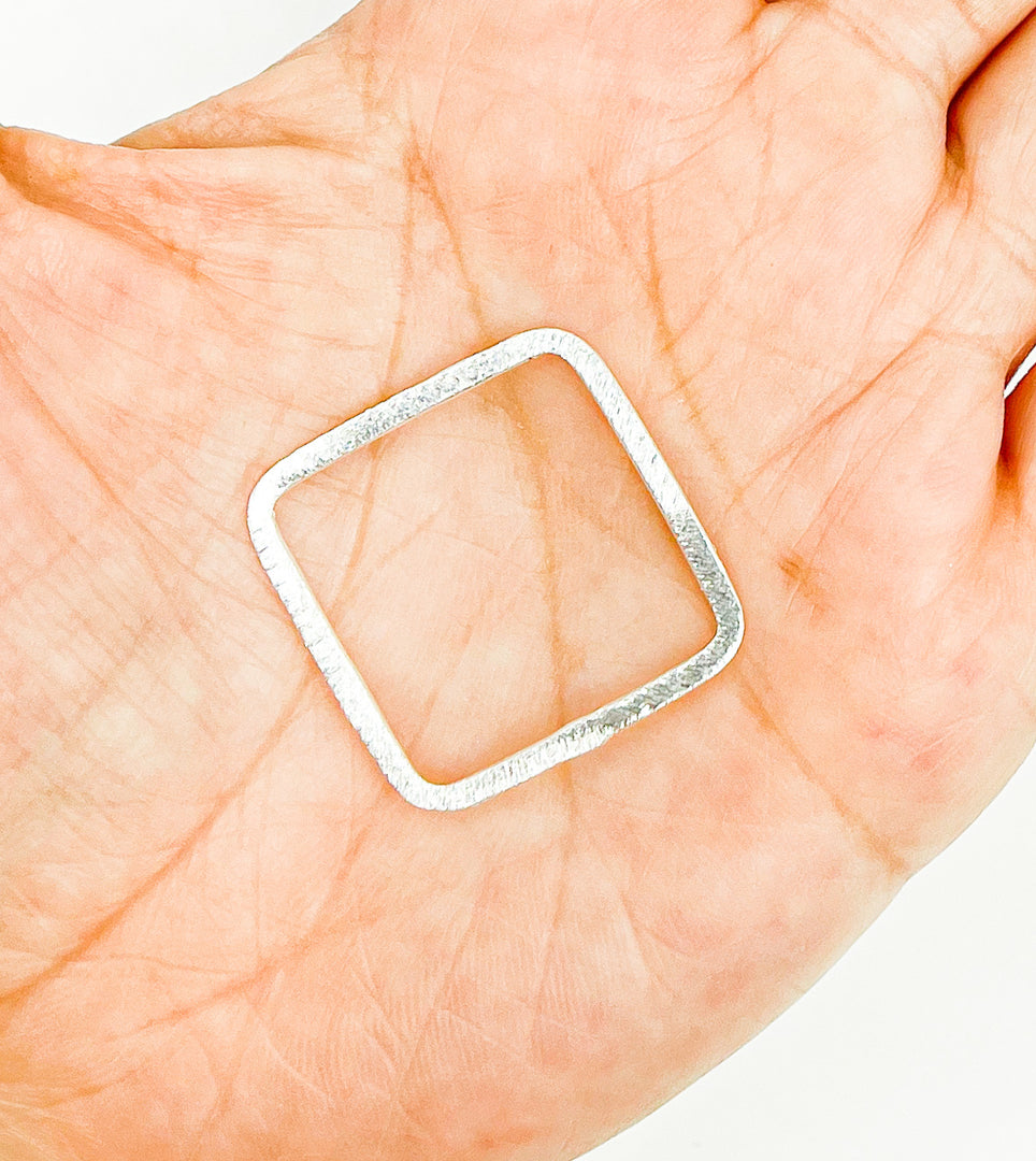 925 Sterling Silver Square Shape 25x25mm. SS2