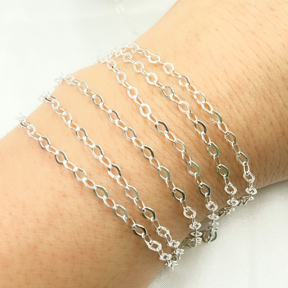 925 Sterling Silver Flat Cable Link Chain