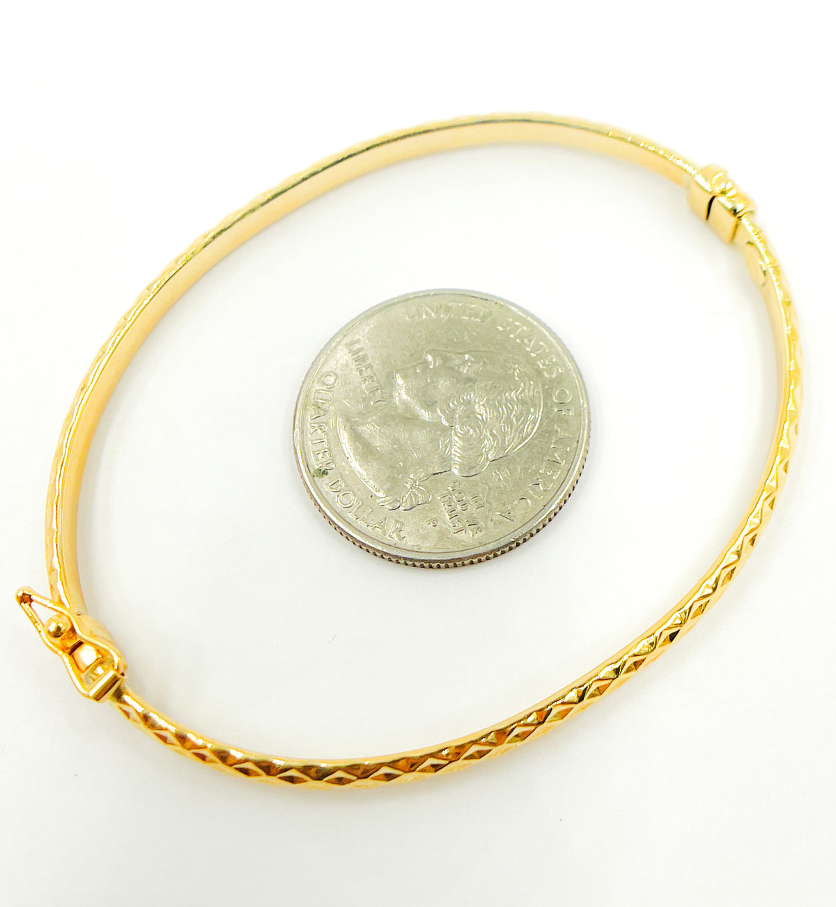 14K Solid Gold Bangle Bracelet.