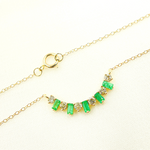 Load image into Gallery viewer, 14k Solid Yellow Gold, Diamonds &amp; Precious Stones Cable Link Fancy Necklace