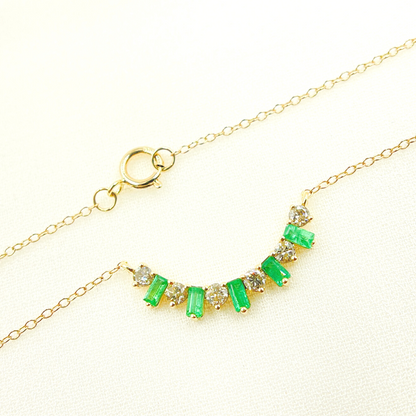 14k Solid Yellow Gold, Diamonds & Precious Stones Cable Link Fancy Necklace