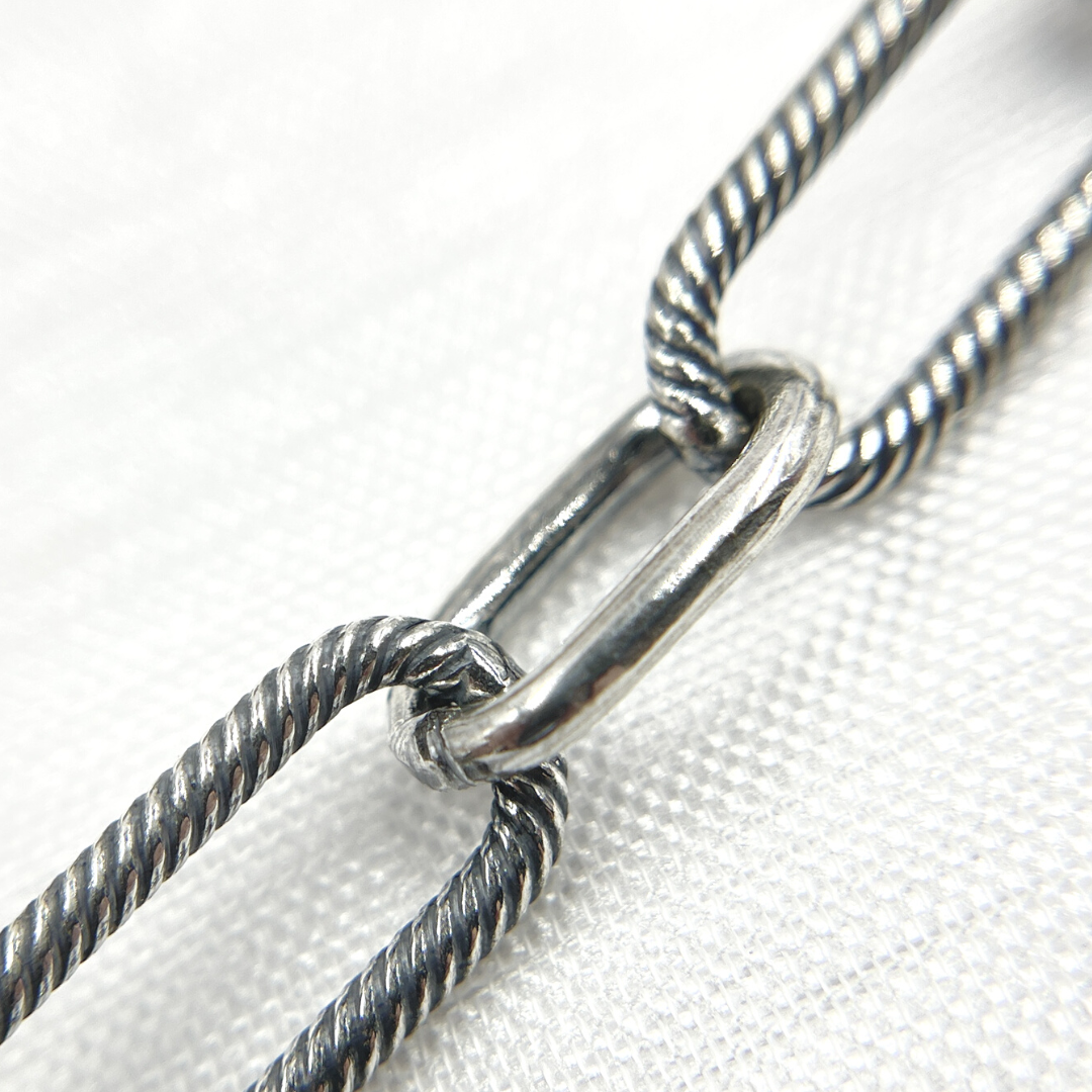 Oxidized 925 Sterling Silver Paperclip Chain