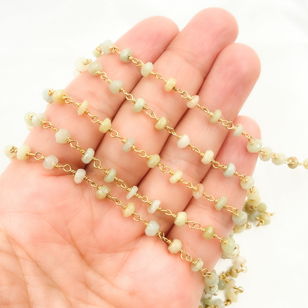 Coated Cats Eye Gold Plated Wire Chain.