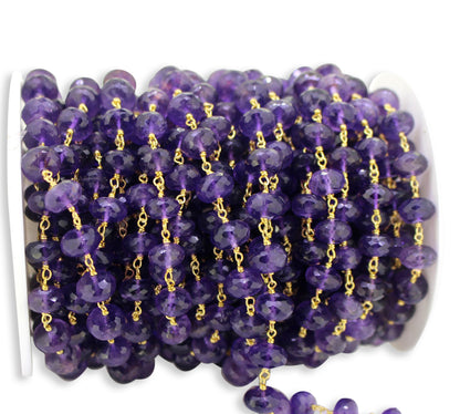 Amethyst Gold Plated Wire Chain.