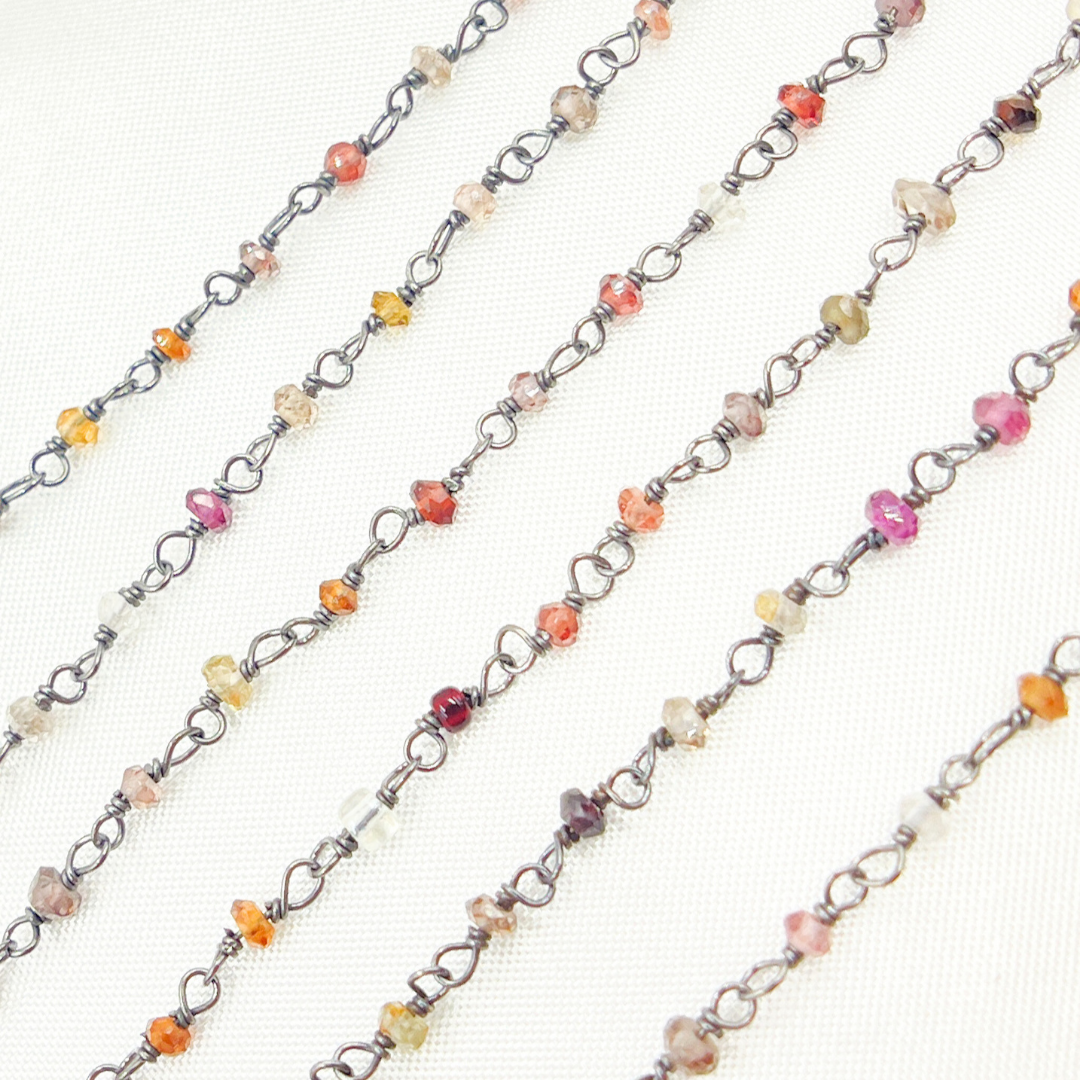 Multi Tunduru Sapphire Oxidized Wire Chain.