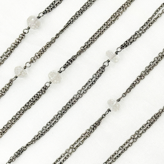 Crystal Double Oxidized Connected Wire Chain.