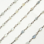 Load image into Gallery viewer, Coated Labradorite Oxidized Wire Chain. CLB58
