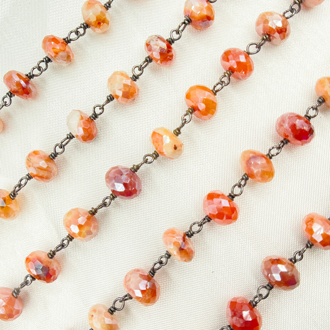 Coated Carnelian Oxidized Chain