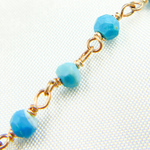 Load image into Gallery viewer, Turquoise Rose Gold Plated Wire Chain. TRQ34
