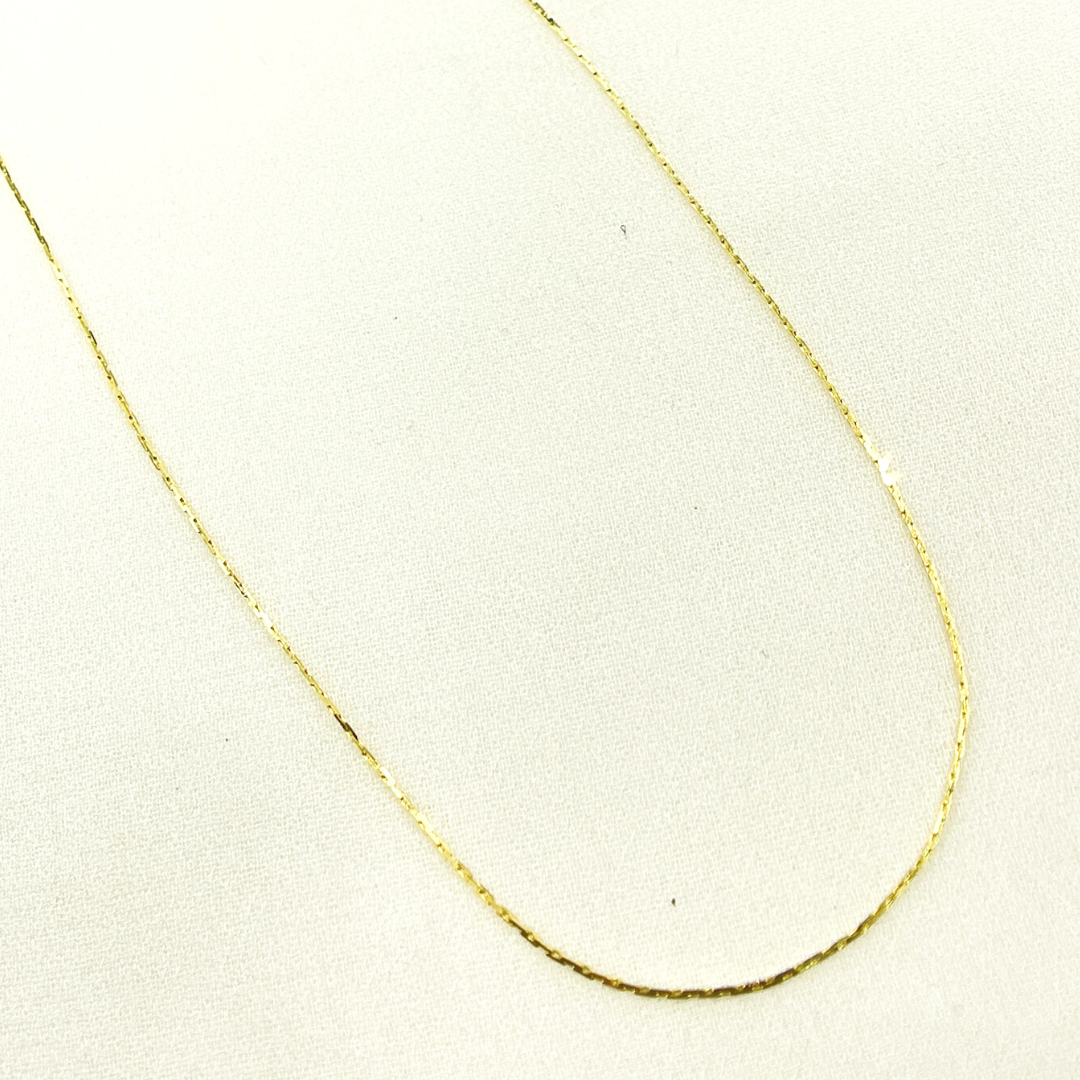 14k Solid Yellow Gold Solid Cable Necklace