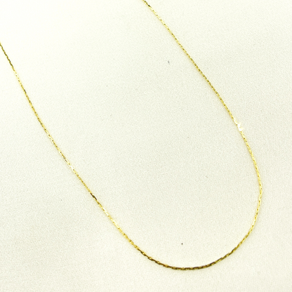 14k Solid Yellow Gold Solid Cable Necklace