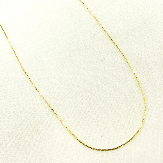 14k Solid Yellow Gold Solid Cable Necklace
