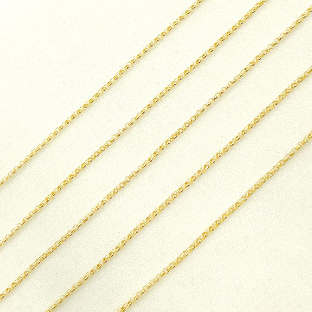 14K Solid Yellow Gold Rolo Link Chain