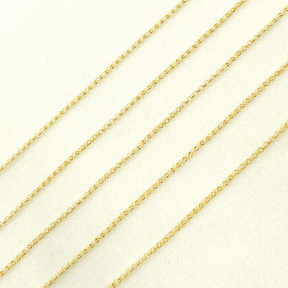 14K Solid Yellow Gold Rolo Link Chain