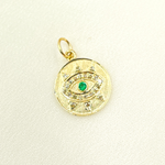 Load image into Gallery viewer, 14K Solid Gold Diamond Evil Eye Charm. GDP187
