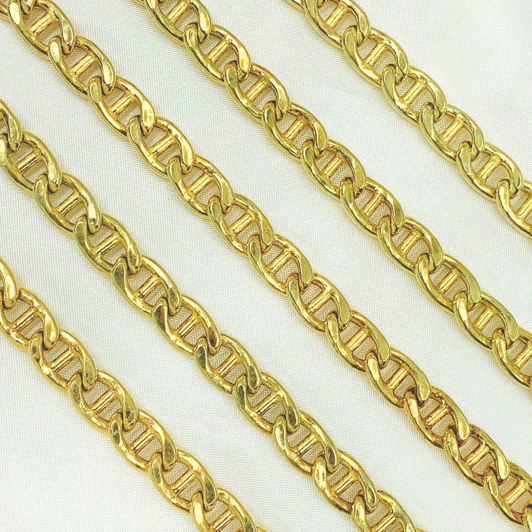 Gold Plated 925 Sterling Silver Curb Marina Chain. Y59GP