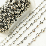 Load image into Gallery viewer, Steel Pyrite Small Coin Shape Oxidized Wire Chain. PYR41
