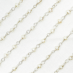 Load image into Gallery viewer, White Freshwater Pearl 925 Sterling Silver Wire Chain. PRL51
