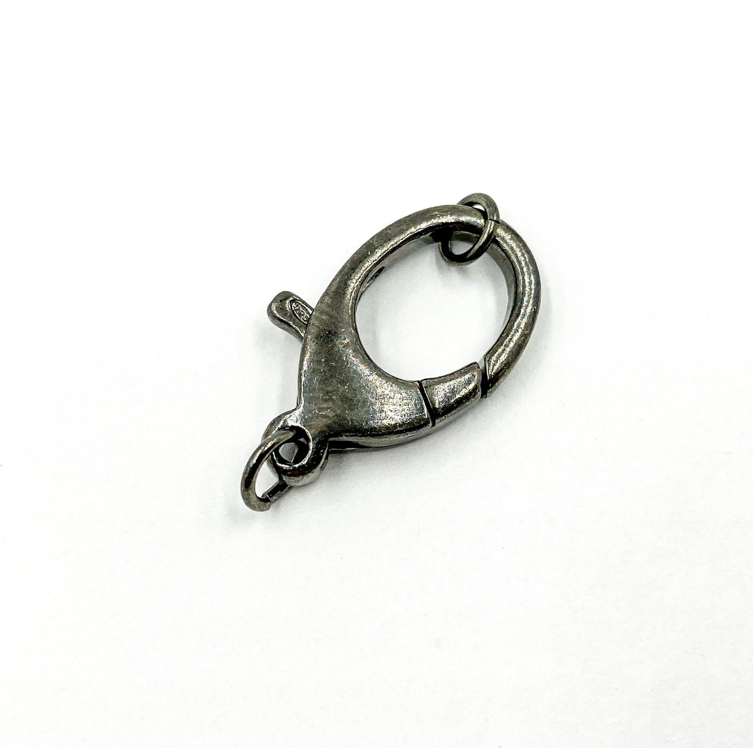 Black Rhodium 925 Sterling Silver 25x15mm Pear Clasp