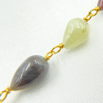 Load image into Gallery viewer, Multi Sapphire Tear Drop Shape Gold Plated Wire Chain. MSA27
