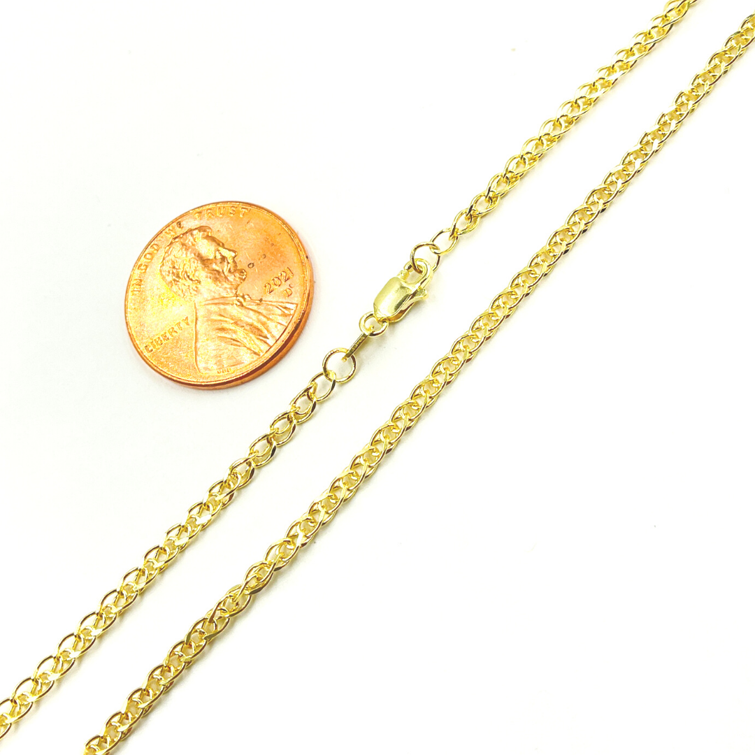 14K Solid Gold Wheat Chain