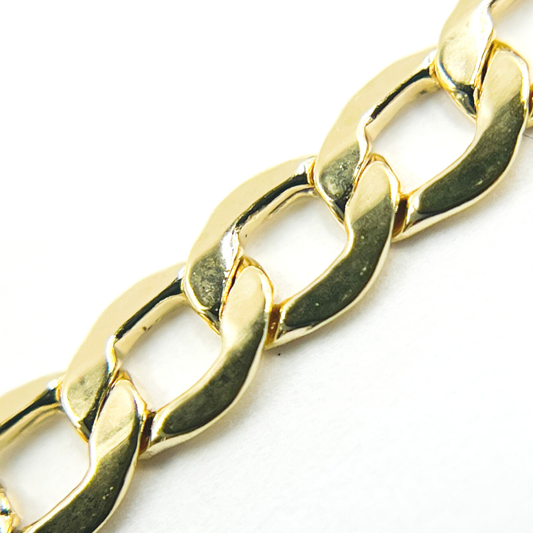 14K Solid Gold Flat Curb Necklace. 030GBL3