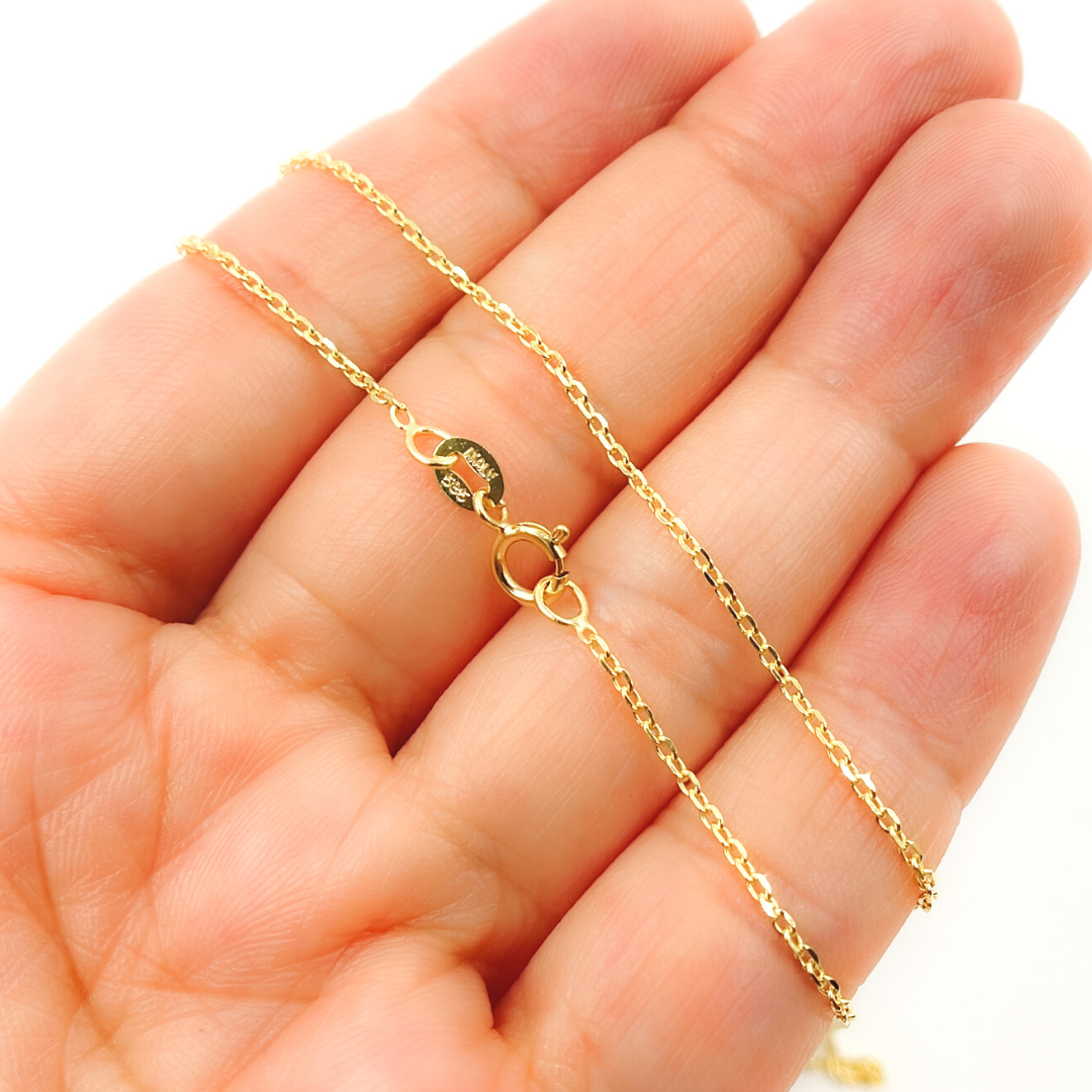 035R01T5. 14K Solid Gold Cable Chain