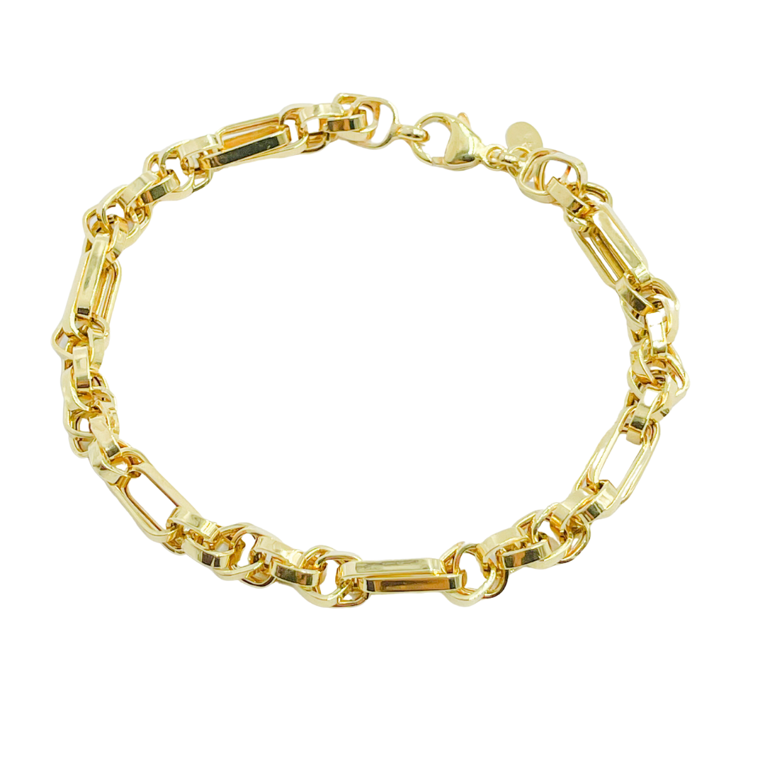 14k Solid Gold Box Bracelet