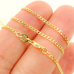 Load image into Gallery viewer, 040GMBG2T2A8L001. 14K Solid Yellow Gold Flat Curb Chain
