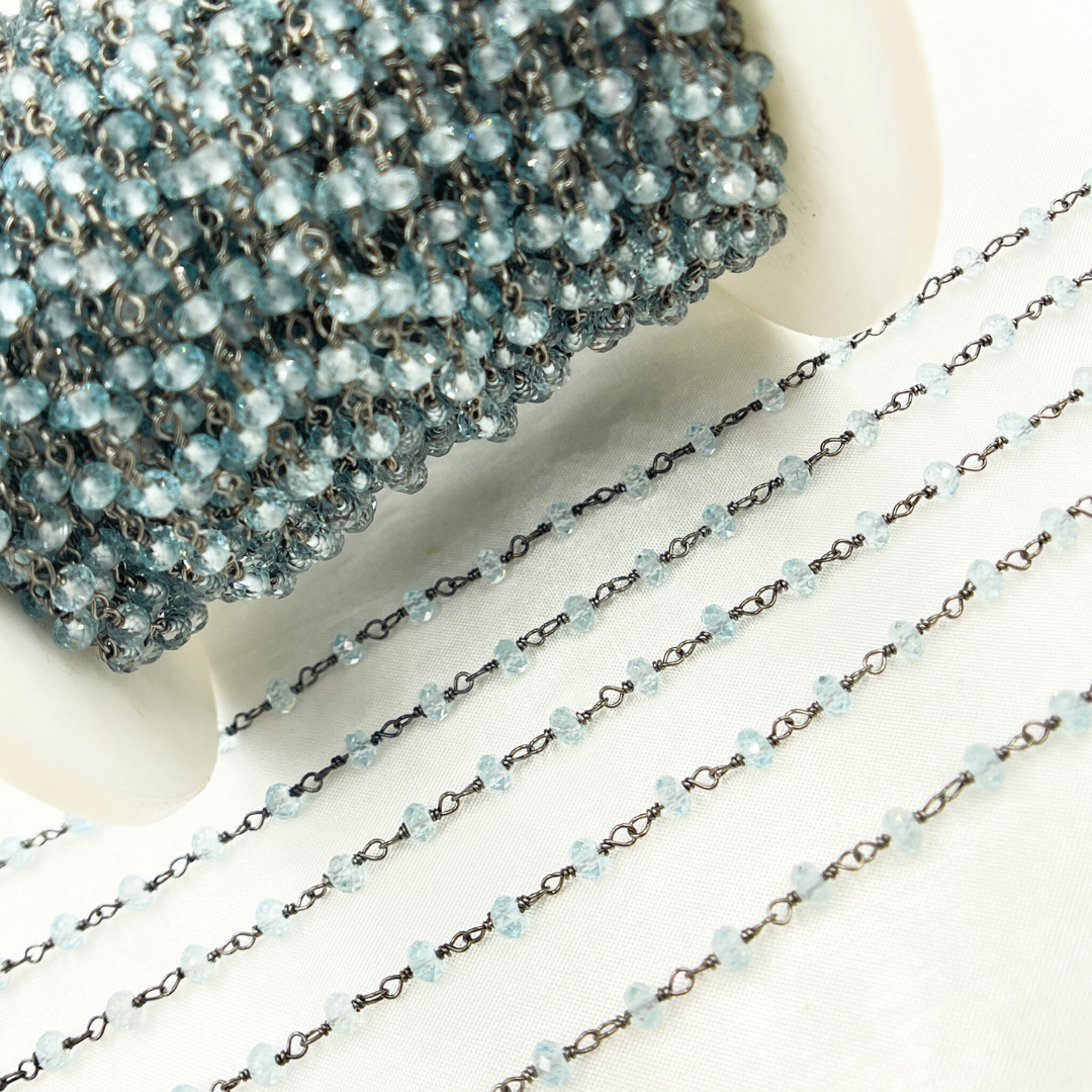 Sky Blue Topaz Oxidized Wire Chain.