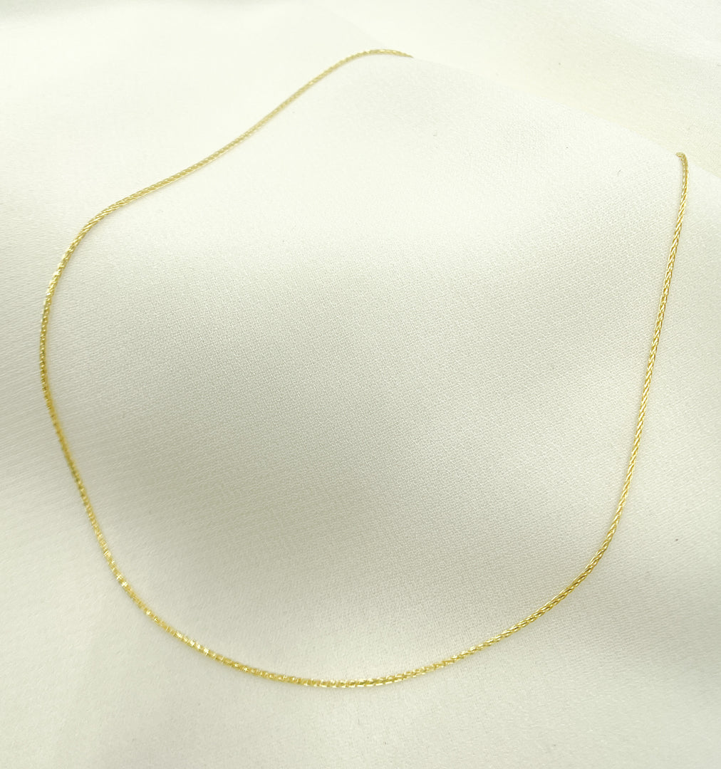 14K Solid Gold Wheat Chain Necklace. 025SP3TFDT