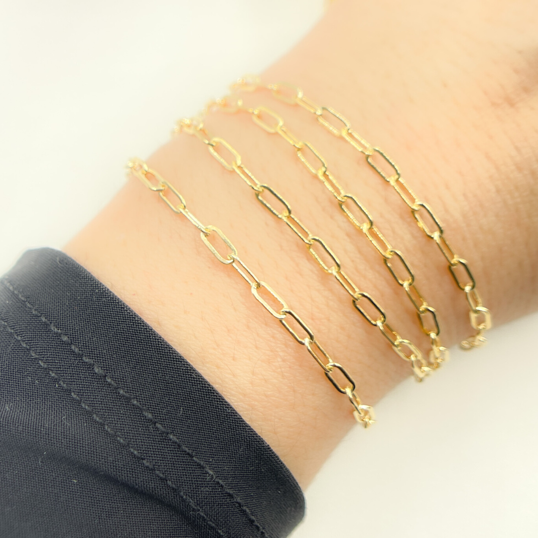 14K Gold Filled Paperclip Flat Link Chain