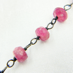 Load image into Gallery viewer, Pink Tourmaline Oxidized Wire Chain. MTO14
