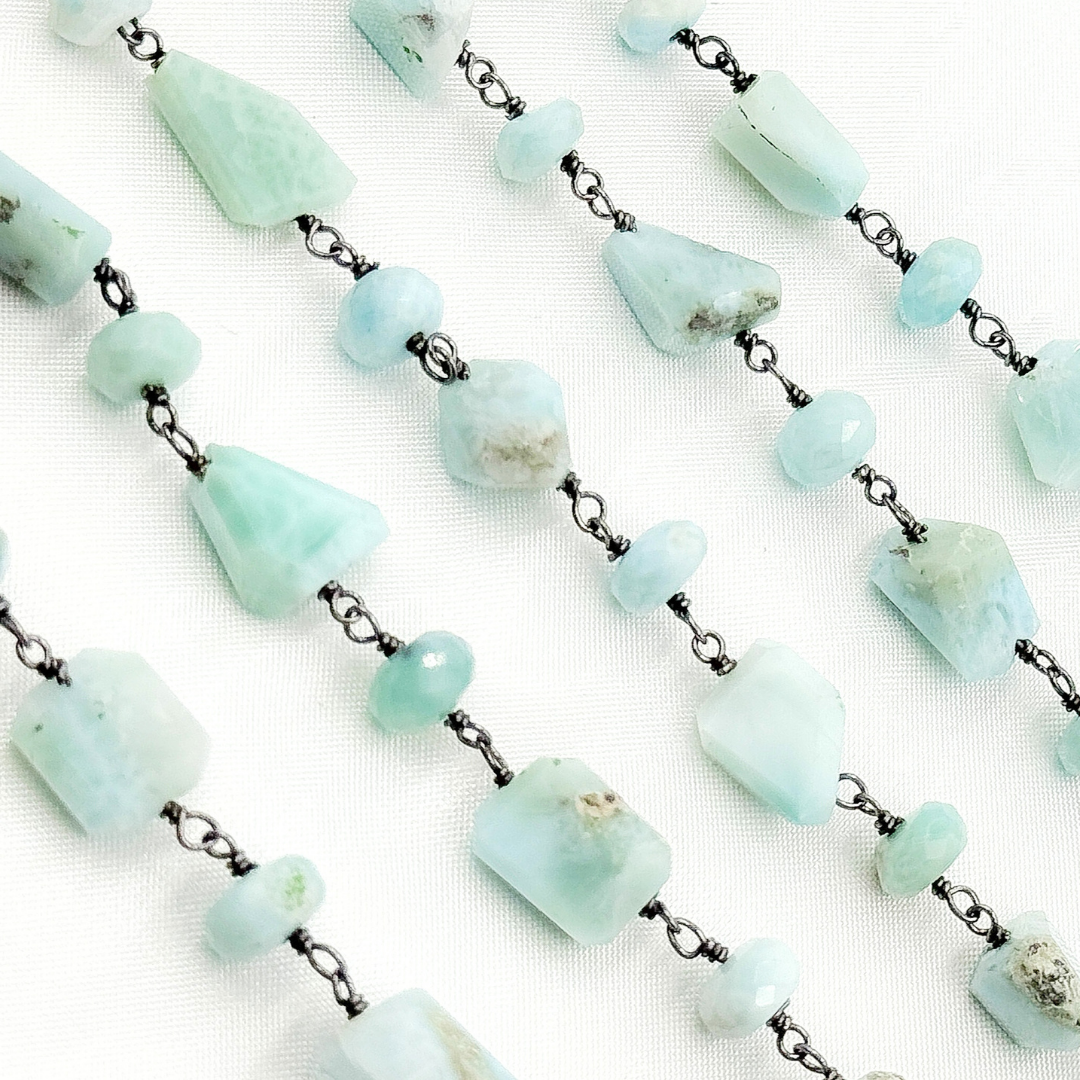 Larimar Oxidized Wire Chain.