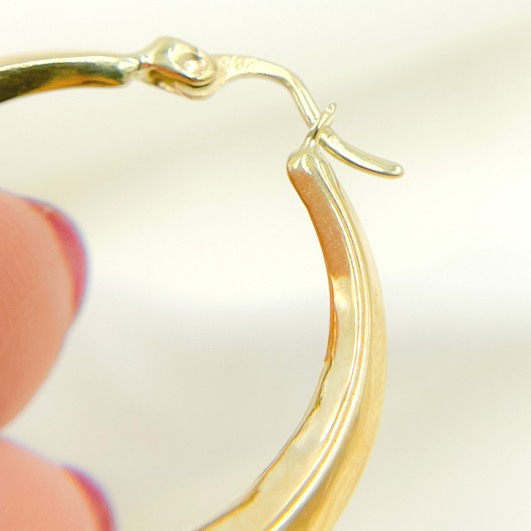 14K Solid Gold Twisted Hoop