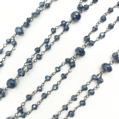 Coated Black Spinel Fancy Oxidized Wire Chain