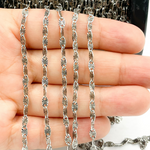 Load image into Gallery viewer, Oxidized 925 Sterling Silver Textured Marina Link Chain. Z55OX
