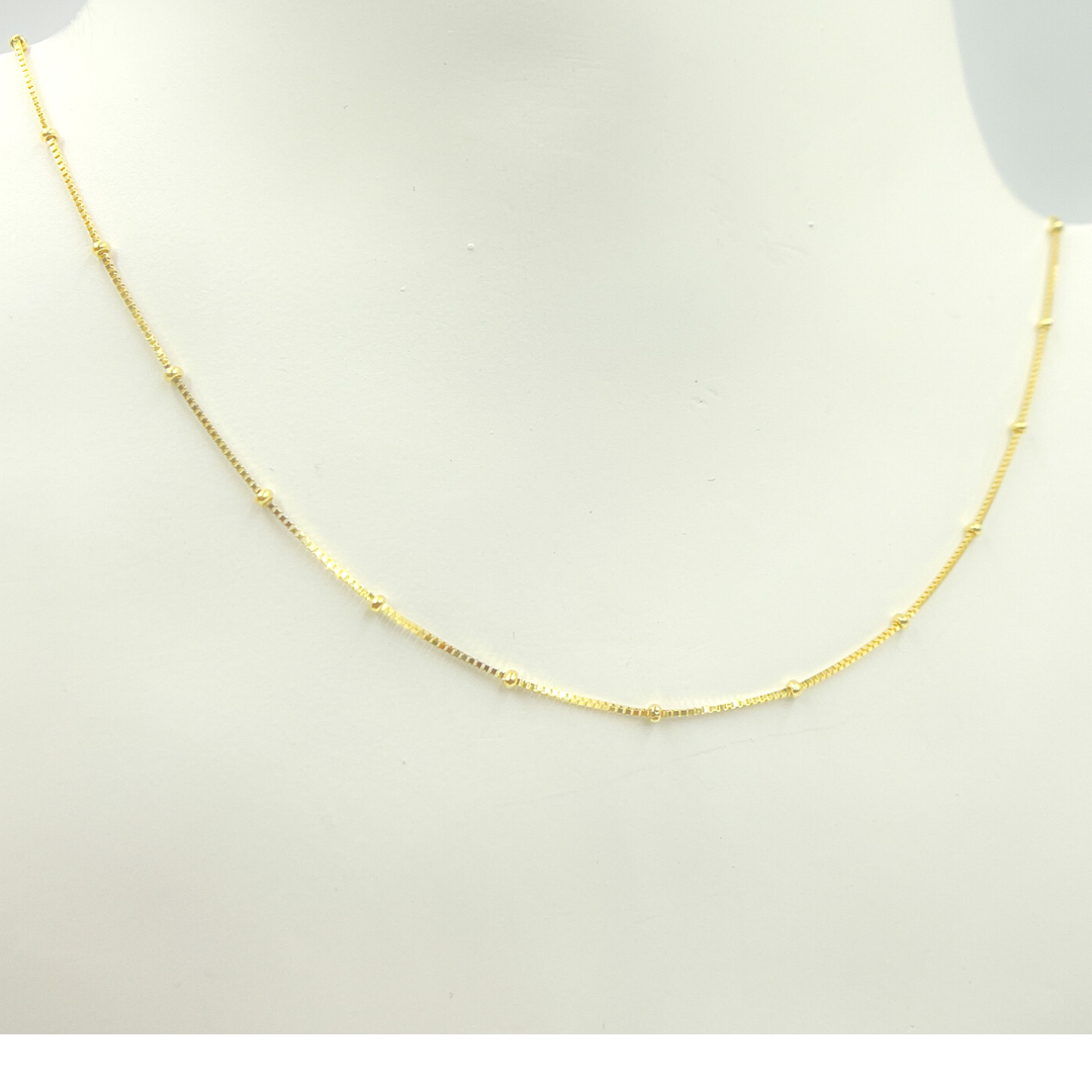 040VEDS3. 14K Solid Gold Satellite Chain