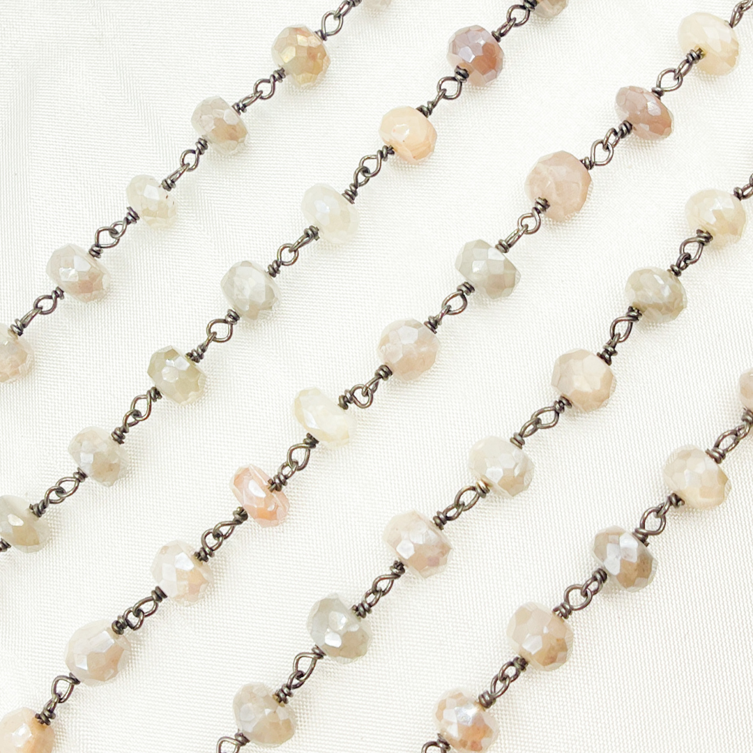 Coated Siloni Moonstone Oxidized Wire Chain. CMS83