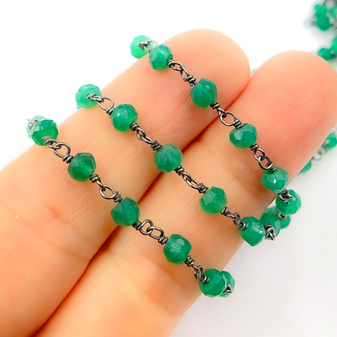 Green Onyx Wire Chain