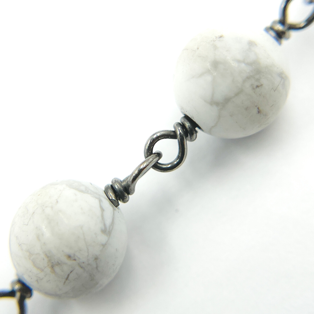 Howlite Gemstone Round Shape Chain.